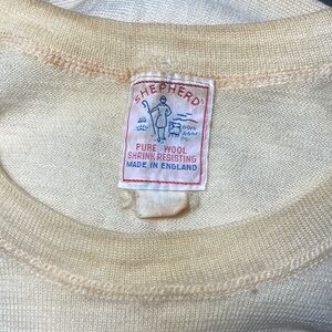 Vintage Shepherd Pure Wool Thermal Undershirt Sweater 1940s WW2 Size 38.5 / S/M